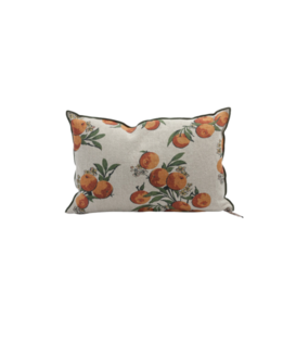 Coussin Lin Wabi Sabi Imprimé - Les Oranges  40 x 60