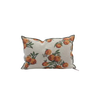Coussin Lin Wabi Sabi Imprimé - Les Oranges  40 x 60