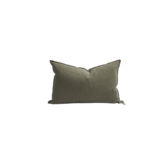 Coussin Vice Versa Crépon de lin lavé - Kaki 40 x 60