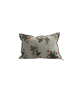 Coussin Lin Wabi Sabi Imprimé - Les Fraises 40 x 60