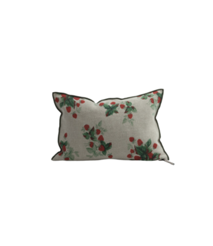 Coussin Lin Wabi Sabi Imprimé - Les Fraises 40 x 60