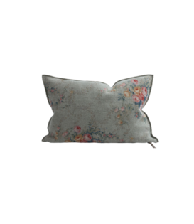 Coussin Lin Wabi Sabi Imprimé - Pompadour Nuage 40 x 60