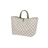 Motif Bag Shopper Olive With White Pattern