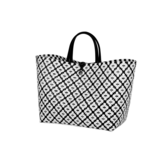 Motif Bag Shopper Black With White Pattern