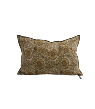 Coussin Lin Wabi Sabi Imprimé -   Les Tournesols Bronze 40 X 60