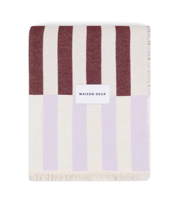 Plaid Tiles Lilas Bordeaux 140x190cm
