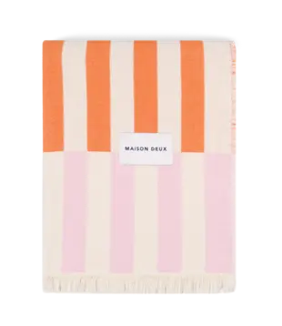 Plaid Tiles Rose Carotte 140x190cm
