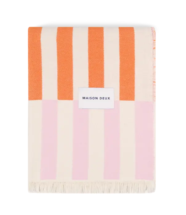Plaid Tiles Rose Carotte 140x190cm