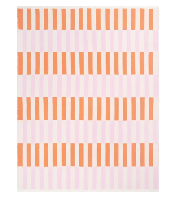 Plaid Tiles Rose Carotte 140x190cm