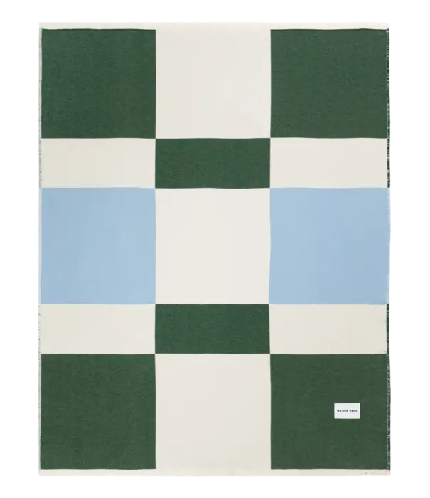 Plaid Check Bold Vert Forêt Bleu 140x190cm