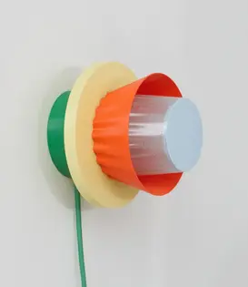 Mina ø17cm + câble - bleu ciel/orange/jaune pastel/vert