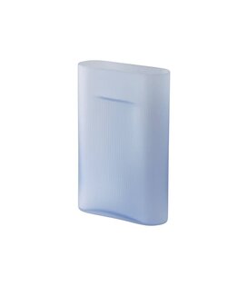 Ridge Vase - H35 - Light Blue Frosted Glass