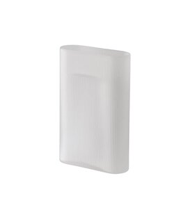 Ridge Vase - H35 - White Frosted Glass
