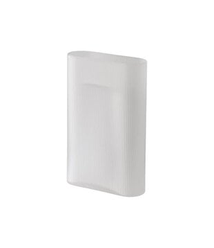 Ridge Vase - H35 - White Frosted Glass