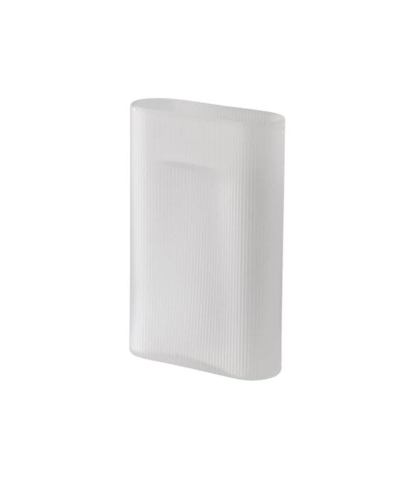 Muuto Ridge Vase - H35 - White Frosted Glass