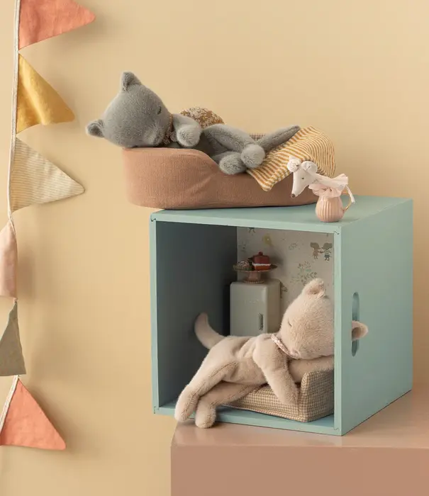 Maileg Peluche Chaton Endormi, Petit - Crème Pêche