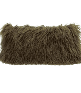 Coussin Chèvre Tibet Kaki 25X50
