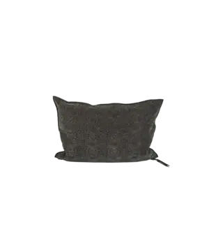 Coussin vice versa Jacquard stone washed kilim noir 30 x 50