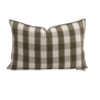 Coussin Lin Lavé Vichy Cottage - Kaki 40x60