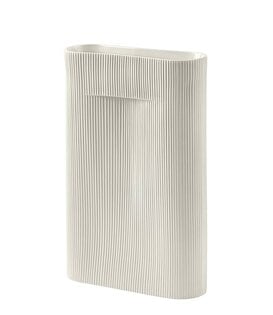 Ridge Vase Off White L
