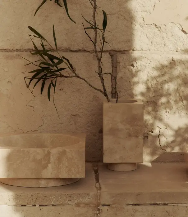 Ferm Living Hew High Centrepiece - Travertine