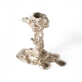 Drip Candle Holder S - Silver