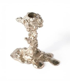 Drip Candle Holder S - Silver
