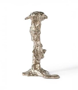 Drip Candle Holder L - Silver