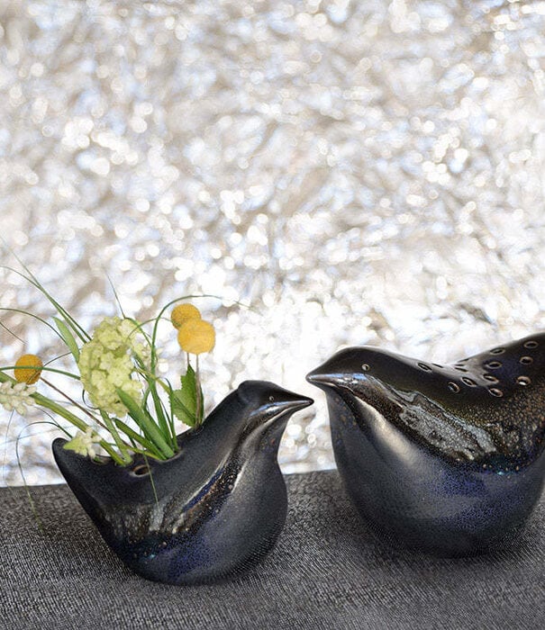 Tse & Tse associées Petit Vase Oiseau Noir