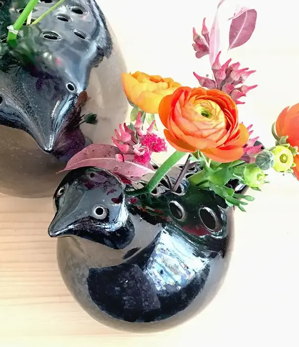 Tse & Tse associées Petit Vase Oiseau Noir