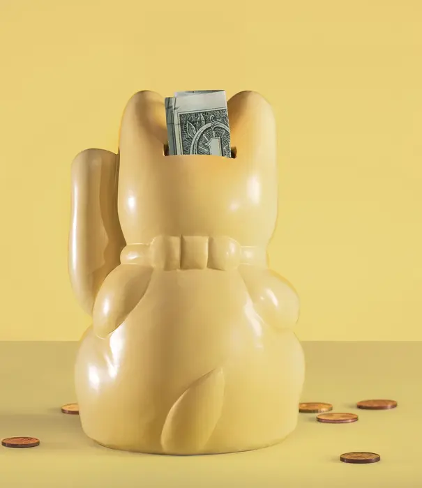 Donkey Tirelire Lucky Cat Jaune