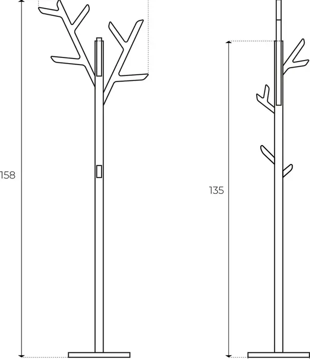 HARTô Portemanteau sur pied 158cm Ambroise, chêne naturel