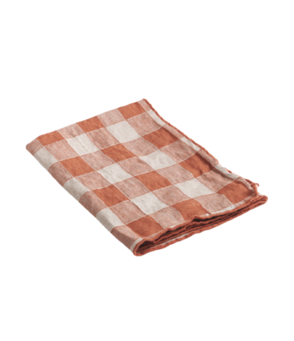 Maison de Vacances Set de Table Toile Vintage Vichy Marmelade/Bourdon Marmelade 35x50