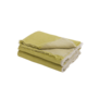Plaid Vice Versa Frangé 140 x 250 Lin Lavé Froissé - Chartreuse / Givré