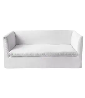 Canapé Boho 190 x 97 x H 80 lin stone washed blanc