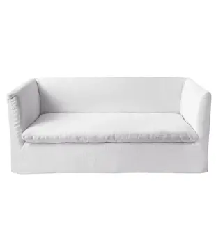 Canapé Boho 190 x 97 x H 80 lin stone washed blanc