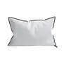 Coussin Vice Versa Black Line Lin Stone Washed Blanc 50x70