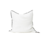 Coussin Vice Versa Black Line Lin Stone Washed Blanc 65x65