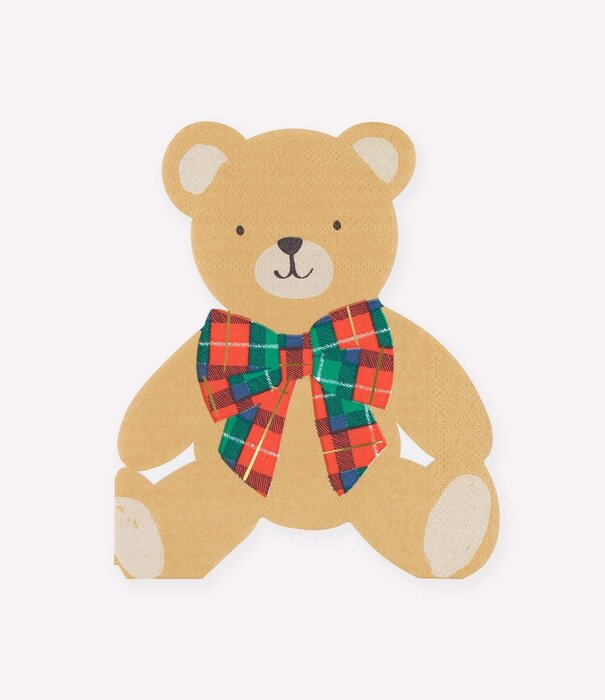 Meri Meri Serviettes  Teddy Tartan (x 16)