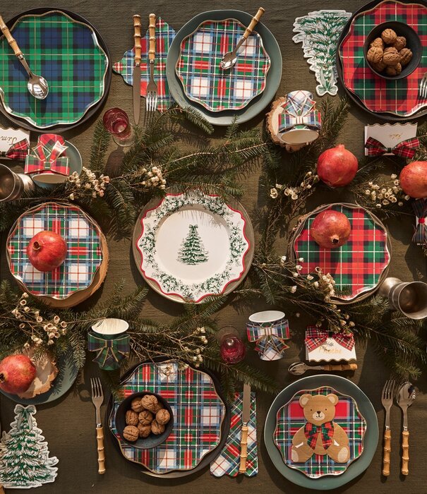 Meri Meri Serviettes  Teddy Tartan (x 16)