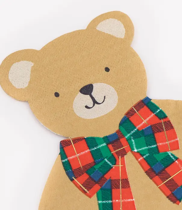 Meri Meri Serviettes  Teddy Tartan (x 16)