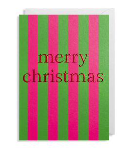 Carte - Merry Christmas Rose Vert