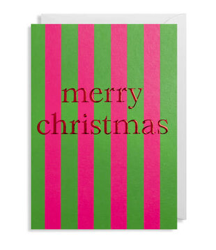 Carte - Merry Christmas Rose Vert