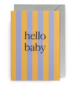 Carte - Hello Baby Jaune Lila