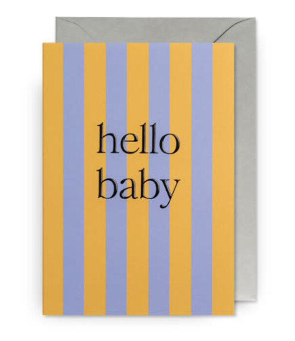 Lagom Design Carte - Hello Baby Jaune Lila