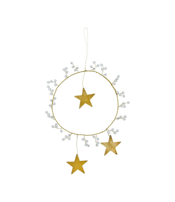 House Doctor Christmas Ornament, HDStar Ring, White, Brass