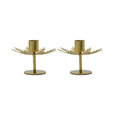 Candle Holder, Hdsnowflake, Antique Brass Finish (Set of 2)
