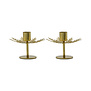 Candle Holder, Hdsnowflake, Antique Brass Finish (Set of 2)