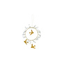 Christmas Ornament, Hdbird, White, Brass