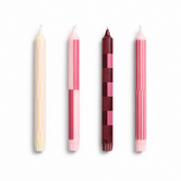 Bougie Pattern Rose Bordeaux Set de 4